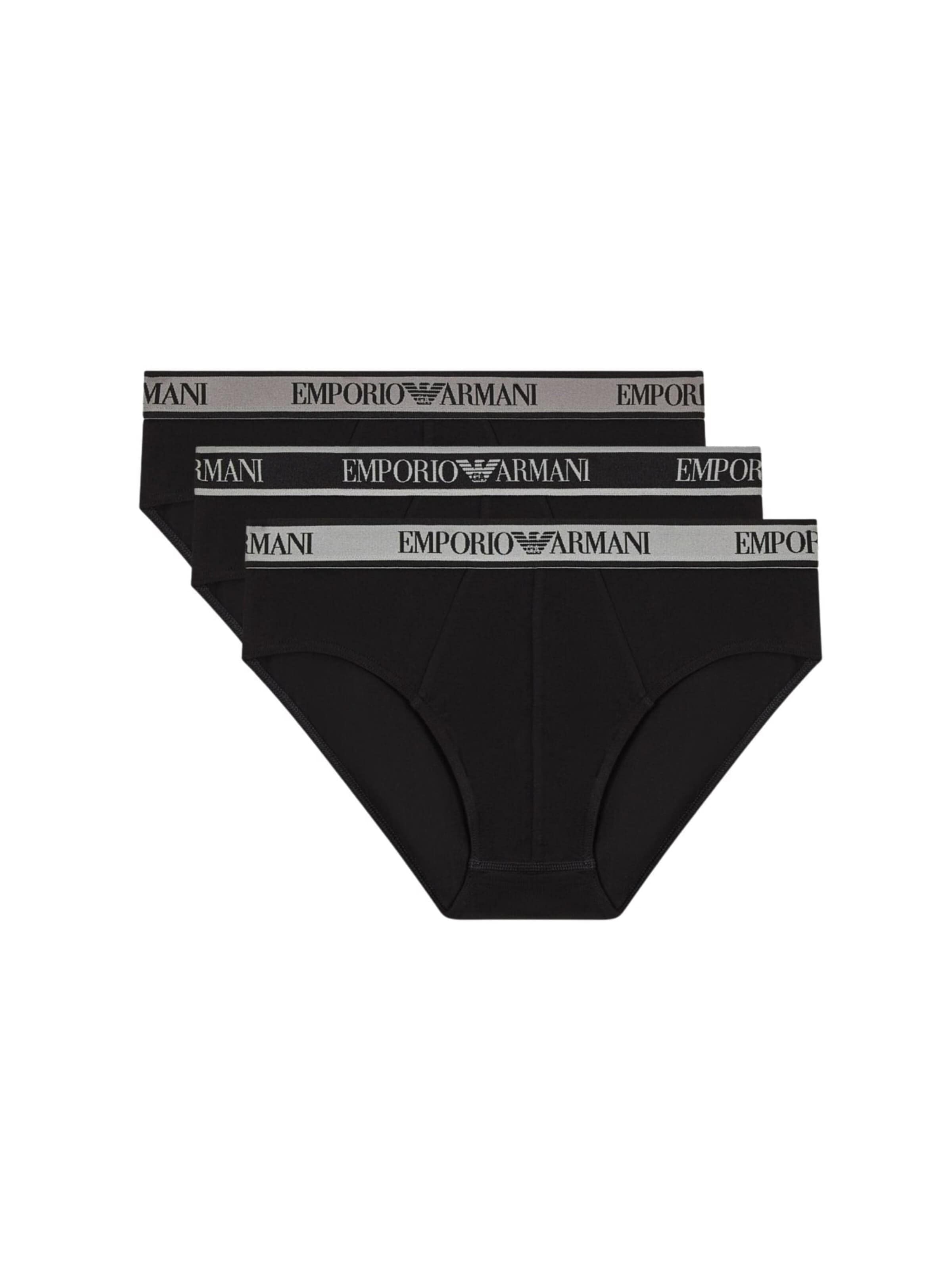 Emporio Armani Panty '3-Pack Core Logoband Briefs' in Black: front