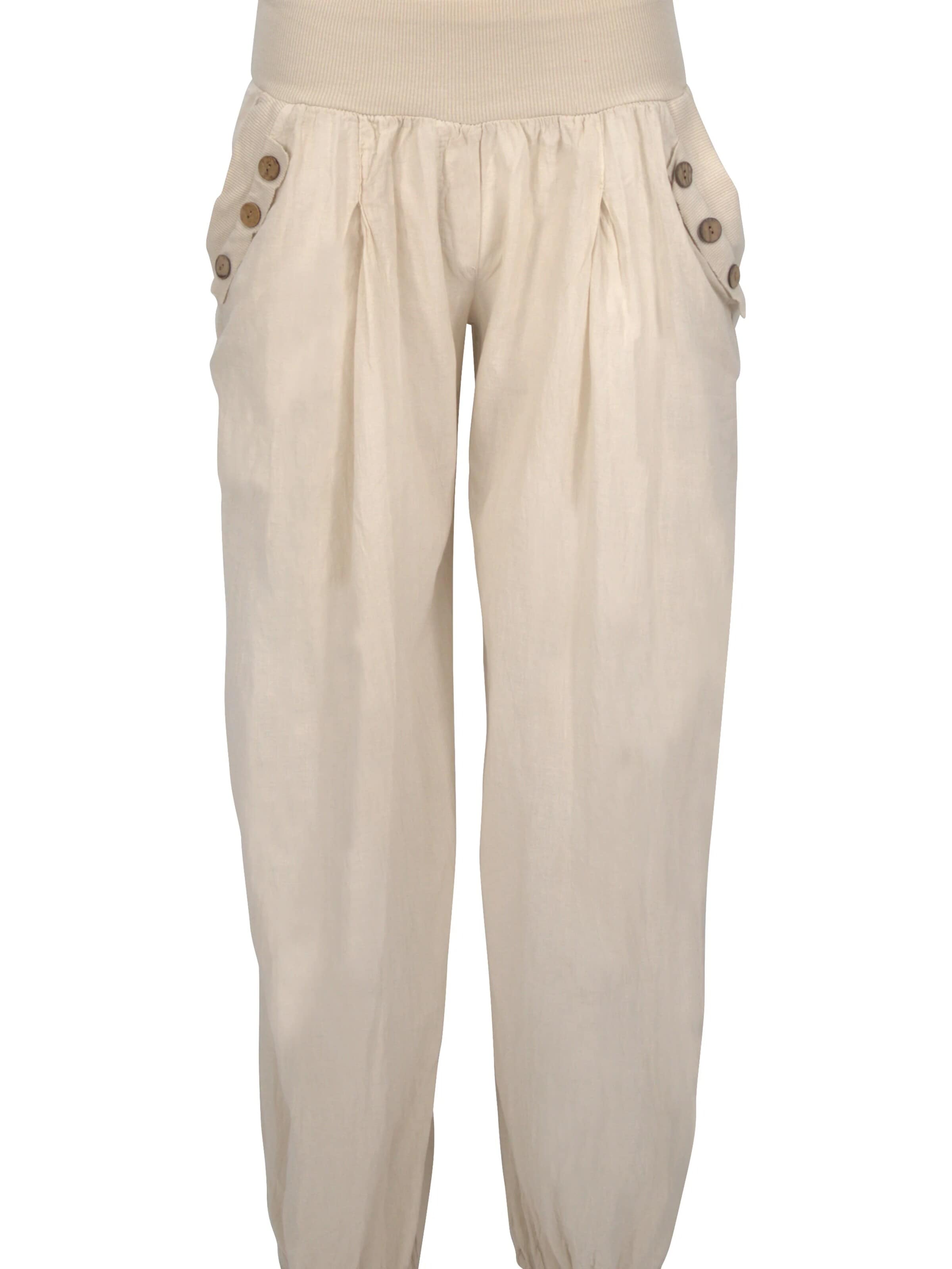 malito more than fashion Harem Pants in Beige: front