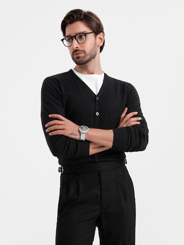 Ombre Gebreid vest in Zwart: voorkant