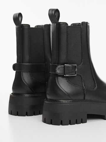 MANGO Chelsea Boots 'Mice' in Schwarz