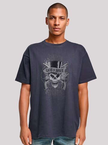 F4NT4STIC T-Shirt 'Guns 'N' Roses Skull And Pistols' in Blau: Vorderseite