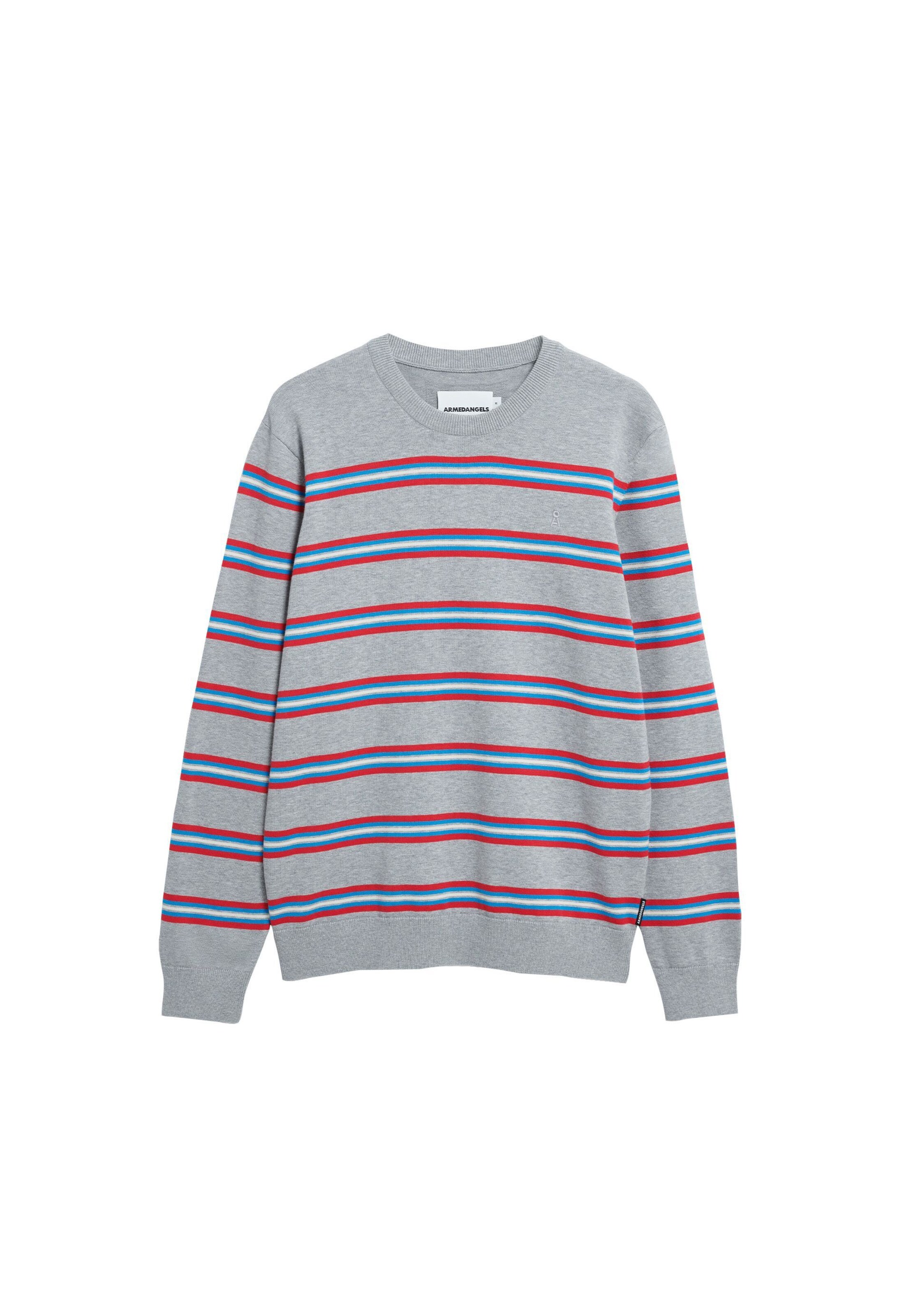 ARMEDANGELS LOUKAA FINE STRIPE in Grau: Vorderseite