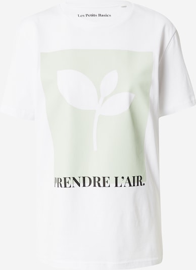 Les Petits Basics T-shirt en vert pastel / noir / blanc, Vue avec produit