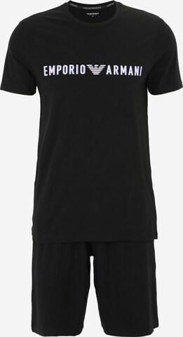 Pijama scurtă de la Emporio Armani pe negru: față