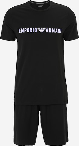 Emporio Armani - Pijama curto em preto: frente