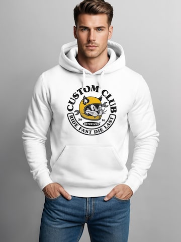 Neverless Sweatshirt 'Racing Cat' in White