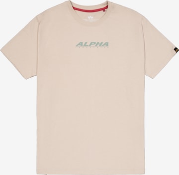 smėlio ALPHA INDUSTRIES Marškinėliai: priekis