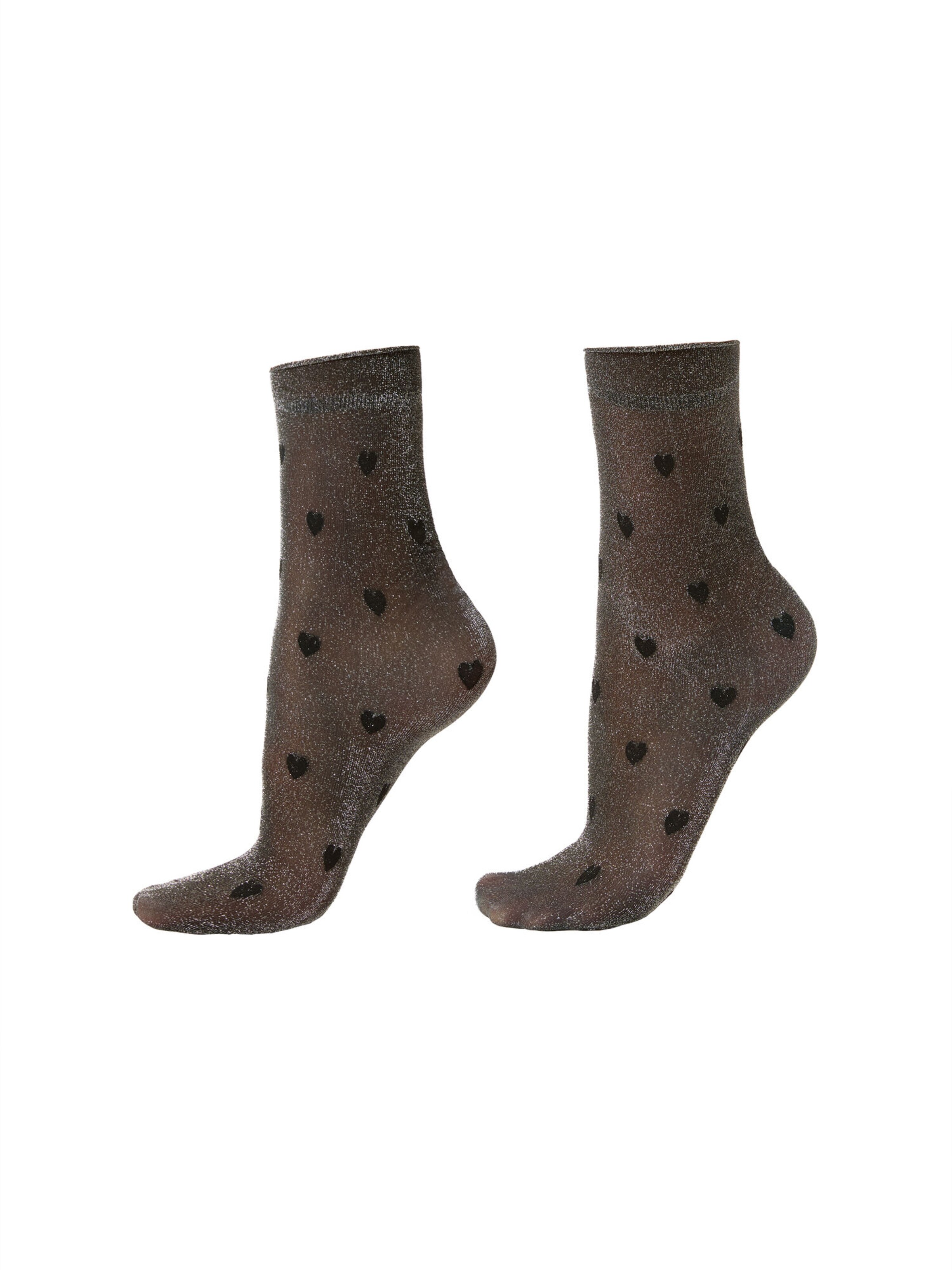 CALZEDONIA Socks 'GLITTER & HEARTS' in Black: front