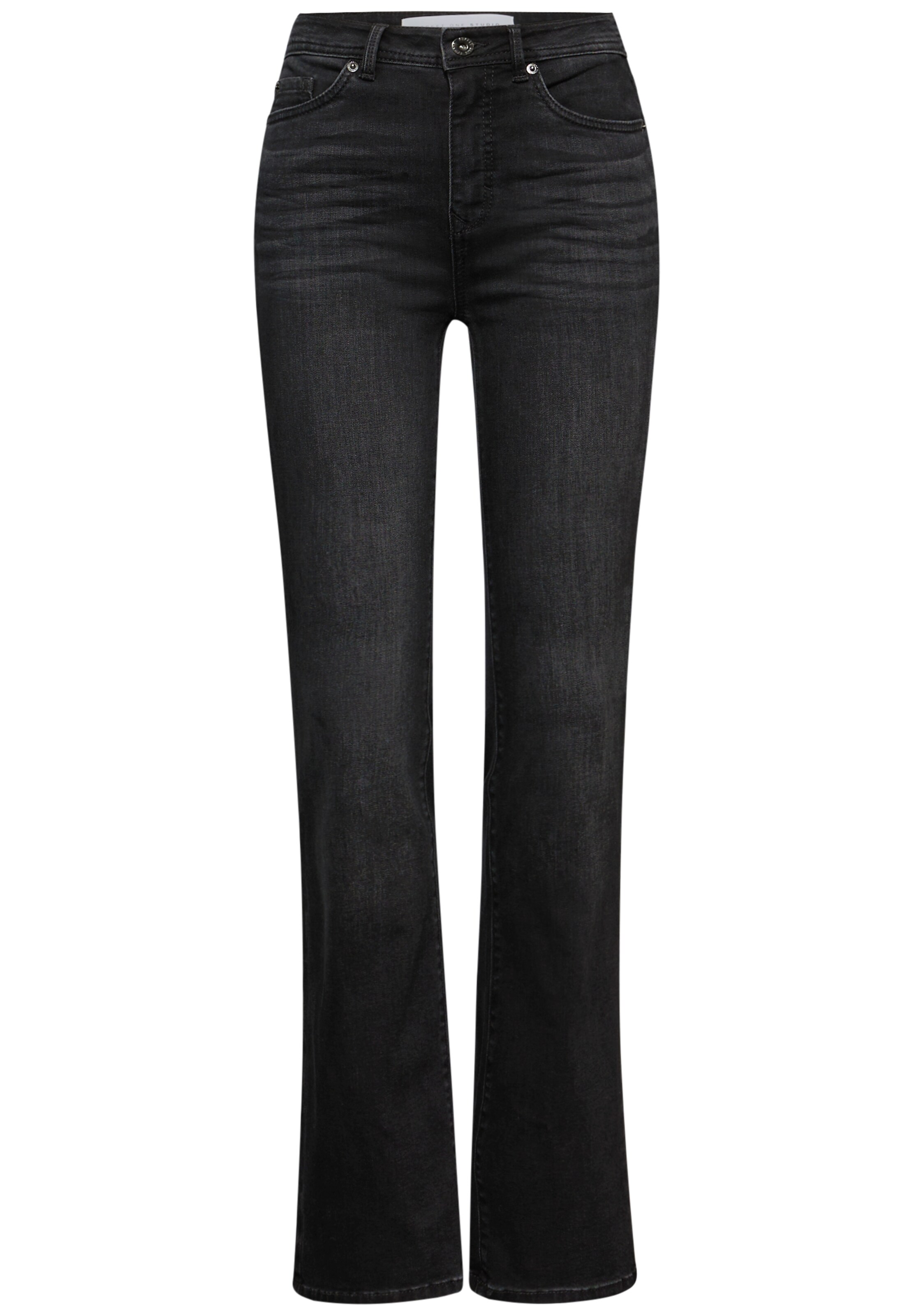 STREET ONE Flared Jeans in Black: front