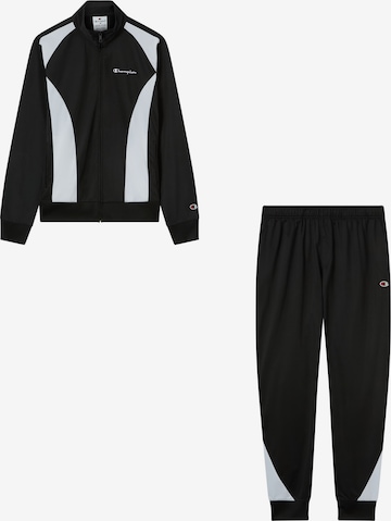 juoda Champion Authentic Athletic Apparel Treniruočių kostiumas: priekis