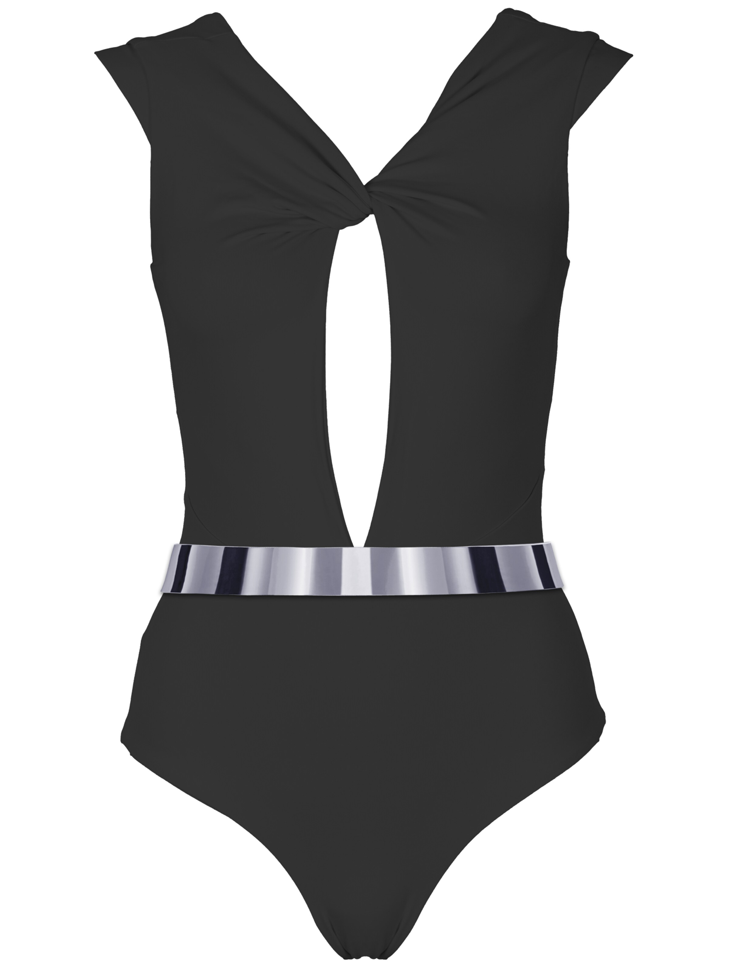 SEA ME SWIM High neck Badeanzug 'COTE D'AZUR Silver Edition'‌‌‌‌‌‌‌‌‌ in Schwarz