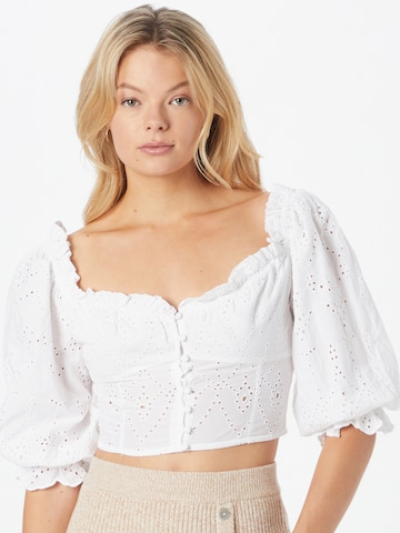 Gina Tricot - Blusa 'Tindra' em branco: frente