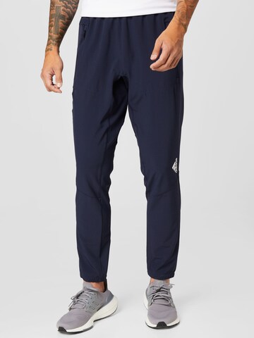 ADIDAS SPORTSWEAR Tapered Workout Pants 'D4T' in Blue: front