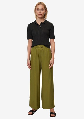 Marc O'Polo Wide Leg Hose in Grün