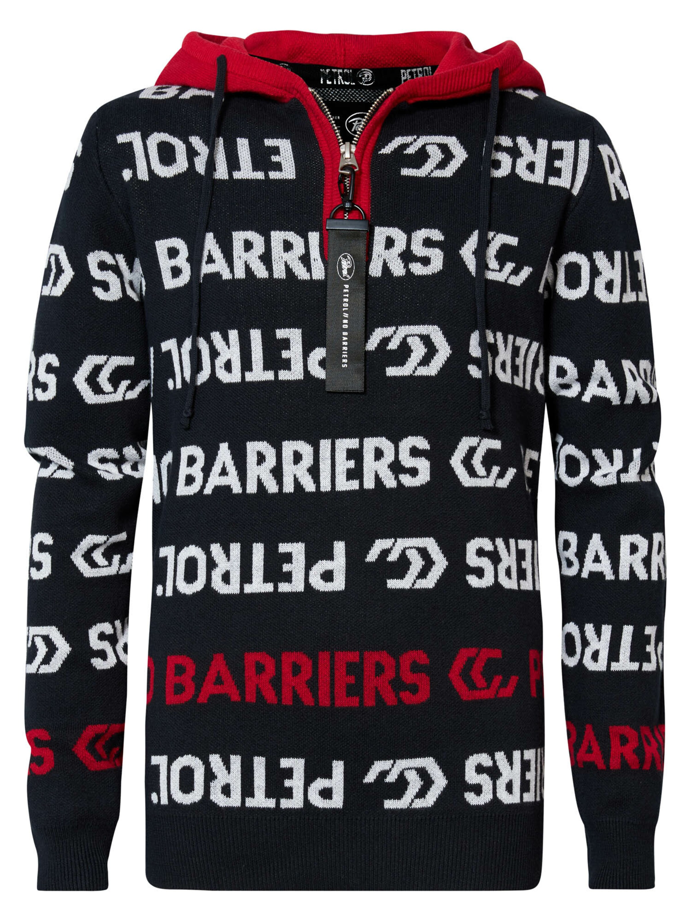 Petrol Industries Pulover | črna barva: sprednja stran