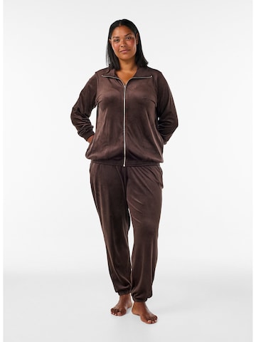 Zizzi Sweatjacke in Braun