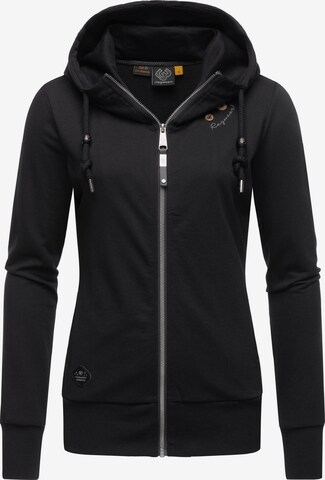 Ragwear Zip-Up Hoodie 'Paya' in Black: front