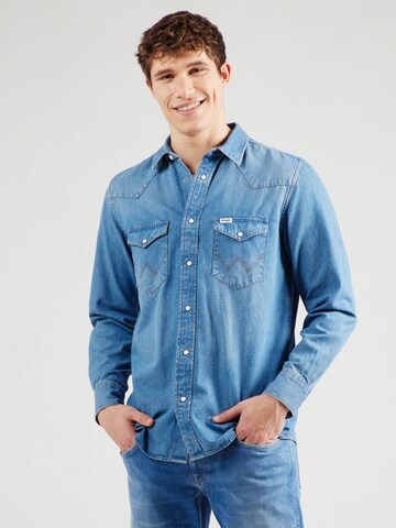 WRANGLER Средняя посадка Рубашка 'WESTERN SHIRT' в Синий: спереди