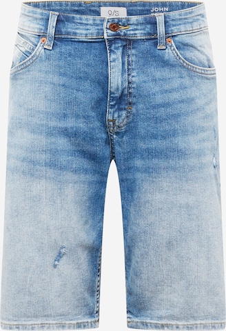 QS Regular Jeans in Blauw: voorkant