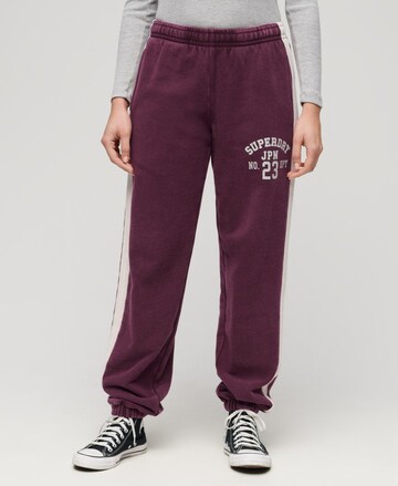 Effilé Pantalon Superdry en violet : devant