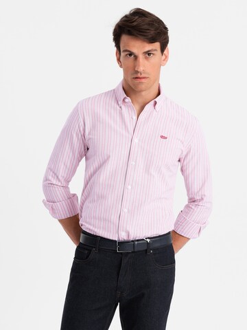 Ombre Regular fit Button Up Shirt 'OM-SHOS-0170' in Pink: front