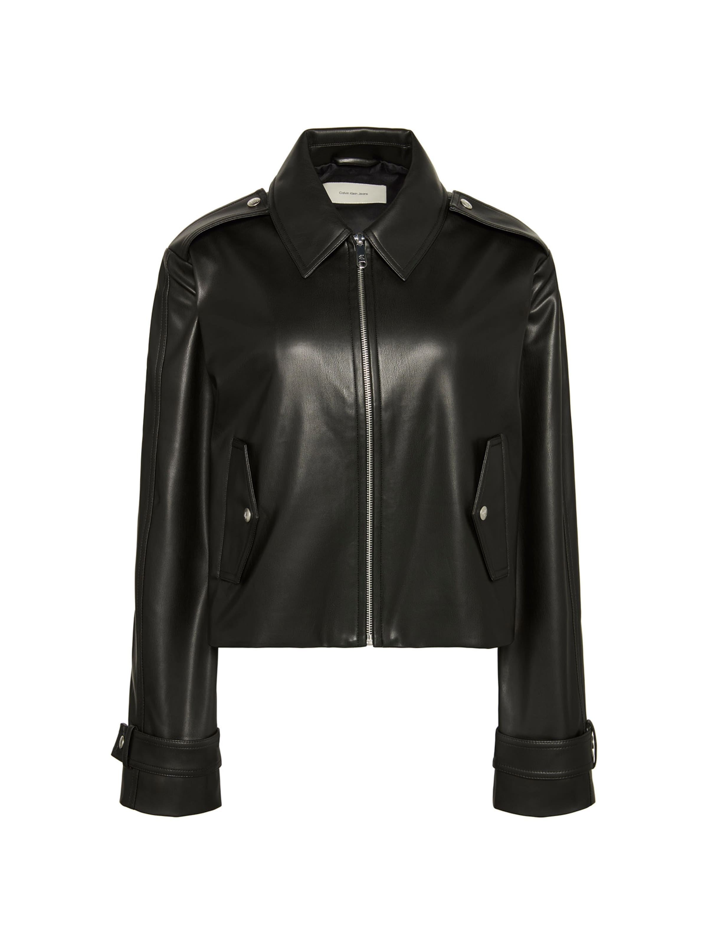 Calvin Klein Jeans Φθινοπωρινό και ανοιξιάτικο μπουφάν σε μαύρο: μπροστά