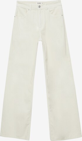 Pull&Bear Wide leg Pants in Beige: front