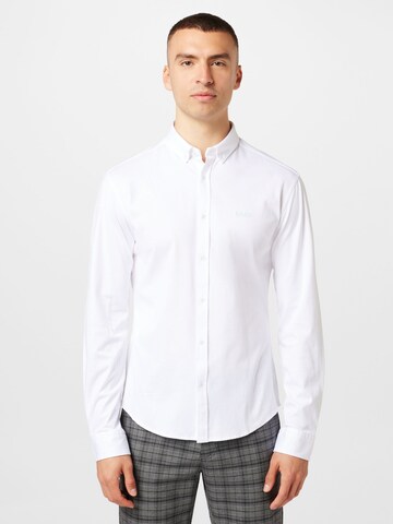 BOSS Regular fit Button Up Shirt 'BIADO' in White: front