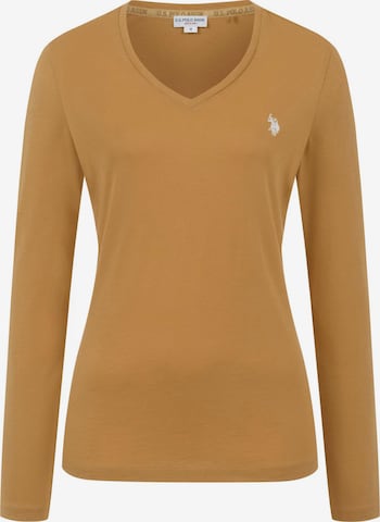 T-shirt U.S. POLO ASSN. en marron : devant
