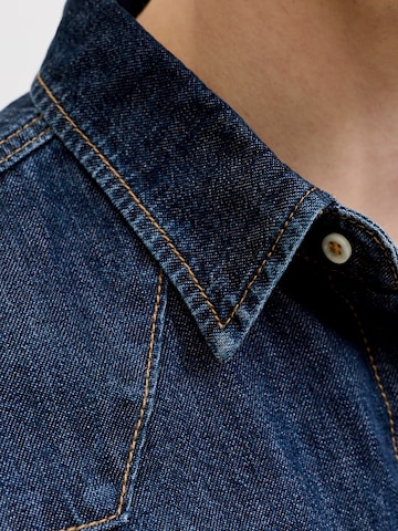 JACK & JONES - Slim Fit Camisa 'JJEWESTERN' em azul