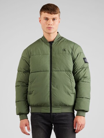 Veste mi-saison Calvin Klein Jeans en vert : devant