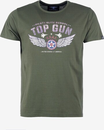 TOP GUN Shirt 'TG20213027' in Green: front