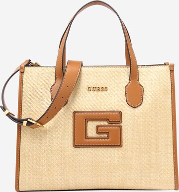 GUESS - Malas de tiracolo 'Status 2 Compartment' em bege: frente