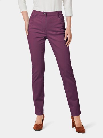 Coupe slim Pantalon 'Carla' Goldner en violet : devant