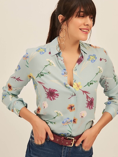olalook Blouse in Light blue / Honey / Fir / Aubergine, Item view