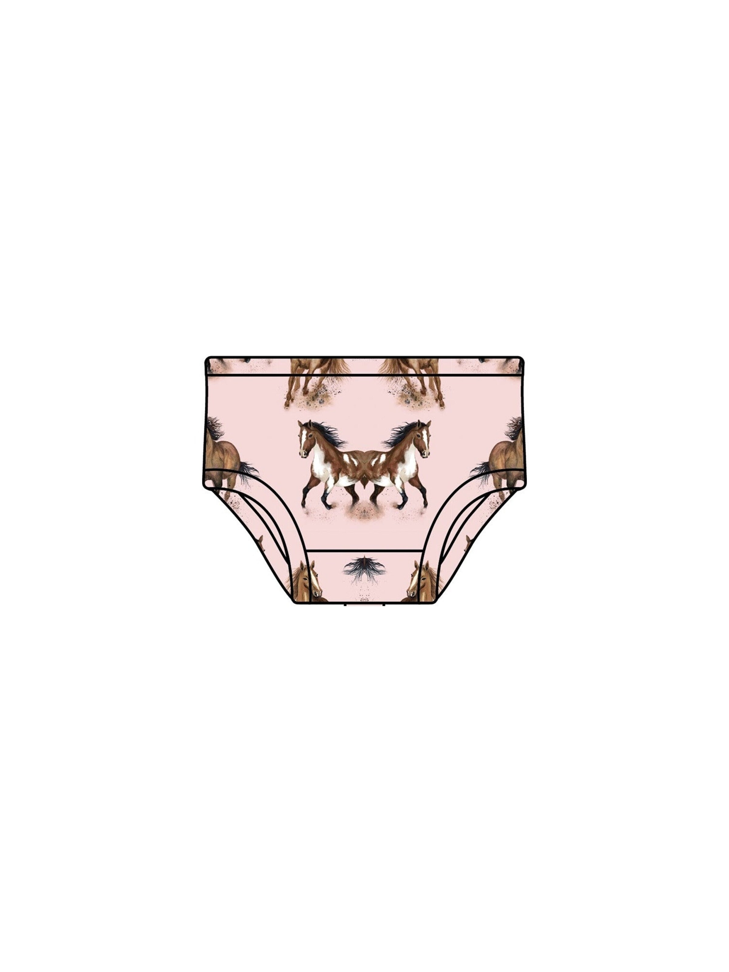 Walkiddy Underpants 'Walkiddy - Graceful Horses Brief' in Pink: front