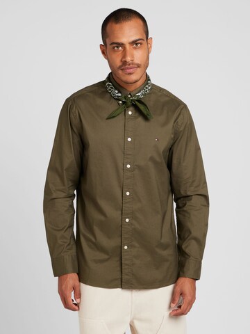 TOMMY HILFIGER Regular fit Zakelijk overhemd in Groen: voorkant