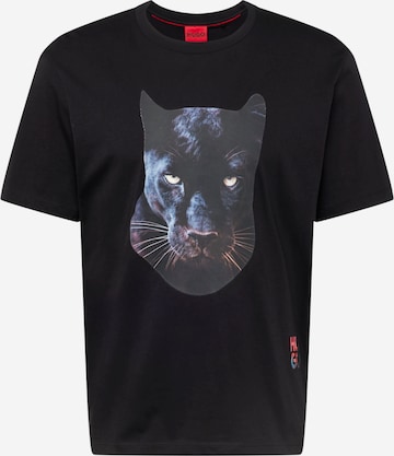 HUGO Red T-Shirt 'Deetah' in Schwarz: predná strana