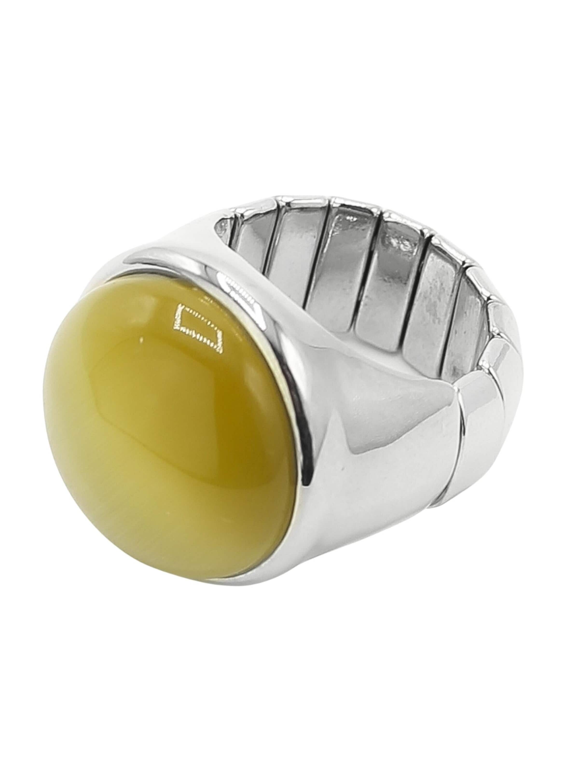 COLLEZIONE ALESSANDRO Ring 'Olive' in Green: front