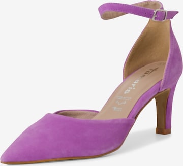 TAMARIS - Sapatos abertos atrás em roxo: frente