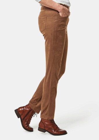 Goldner Slimfit Broek in Bruin