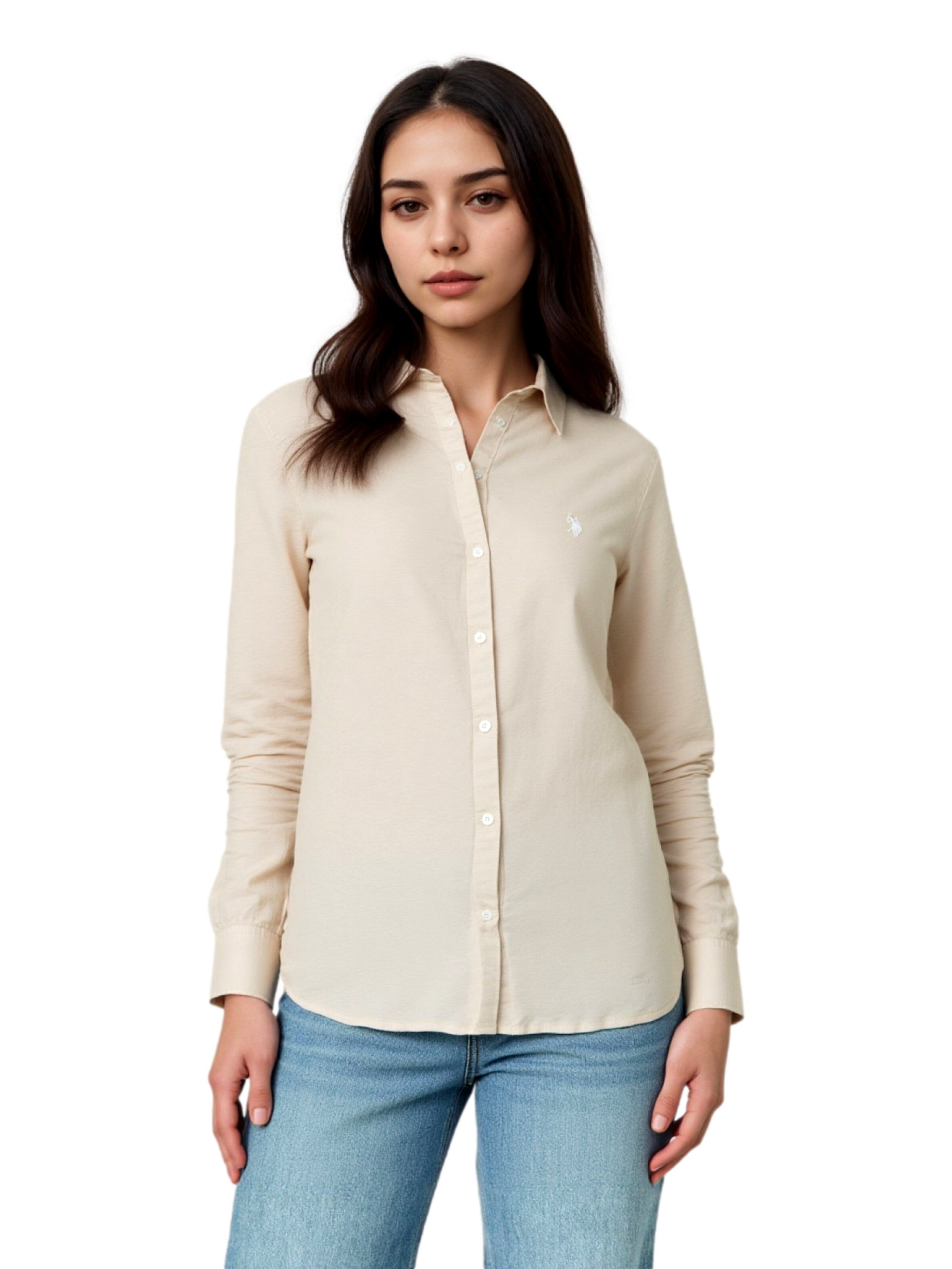 U.S. POLO ASSN. Bluse in Beige: Vorderseite