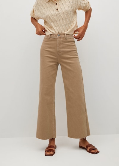 MANGO Jean 'Catherin' en beige foncé, Vue avec modèle