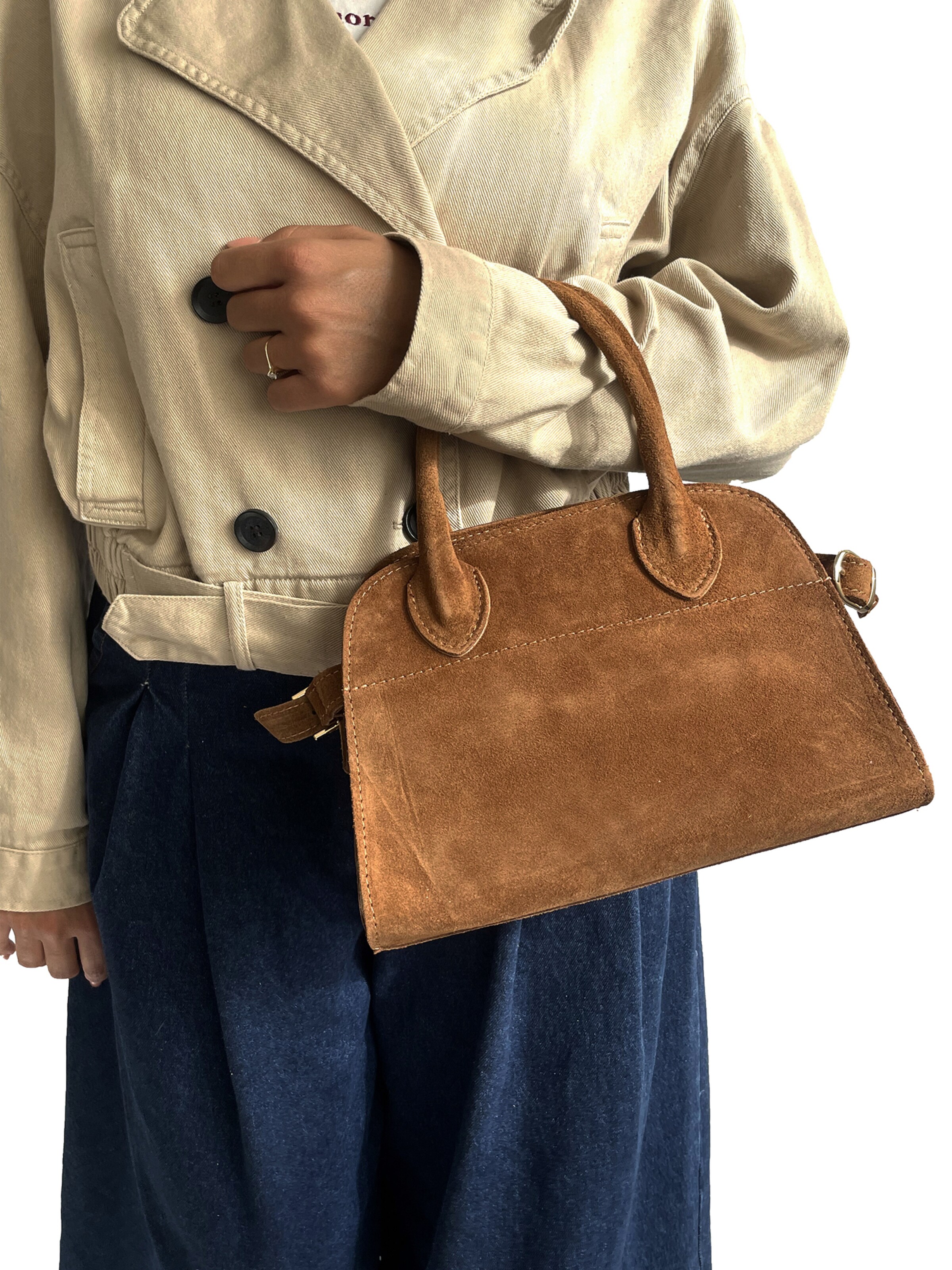 CHICCA BORSE Handtas in Bruin: voorkant