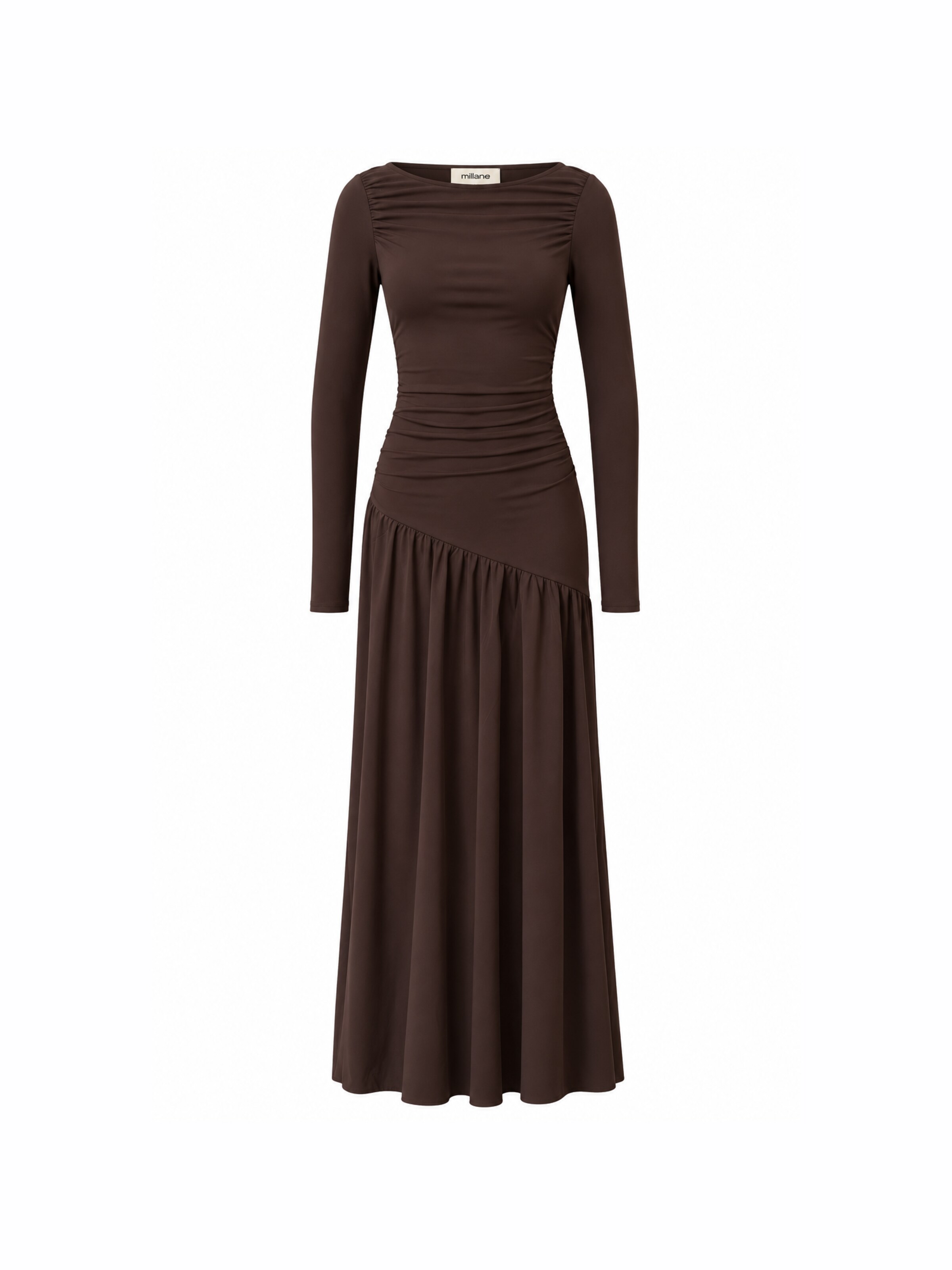 Rochie pe 34 millane pe maro, Vizualizare produs