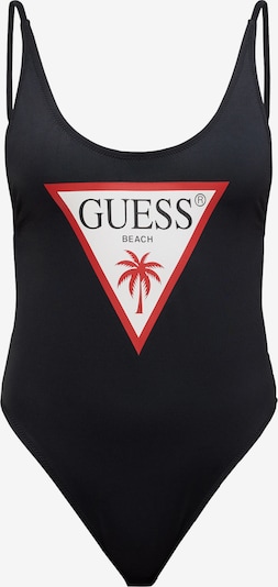 GUESS Badeanzug 'VIOLET' in rot / schwarz / weiß, Produktansicht