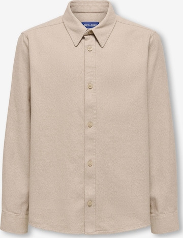 Only & Sons Junior Regular fit Button up shirt in Beige: front