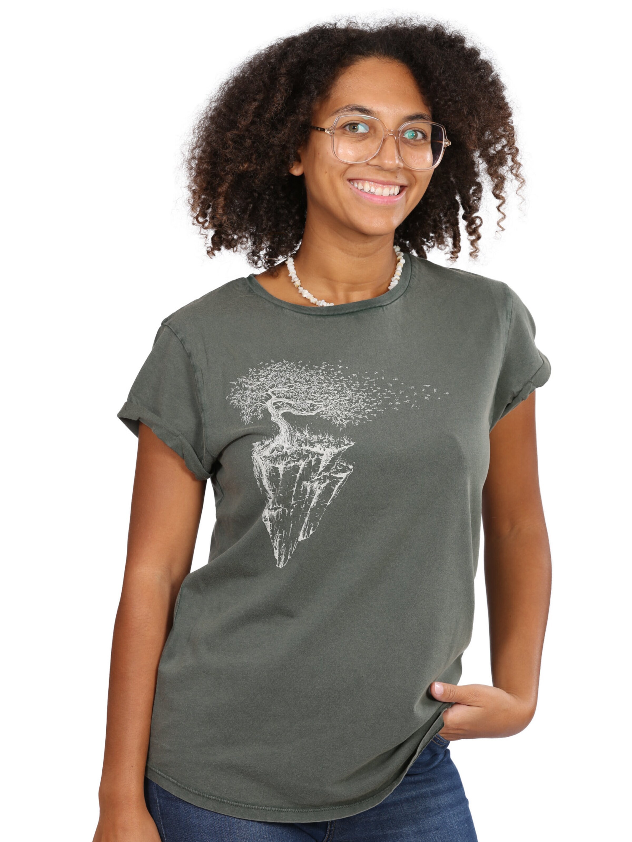 Life-Tree Shirt 'Fairwear  Maple Island'‌‌‌‌‌‌‌‌ in Grün: Vorderseite