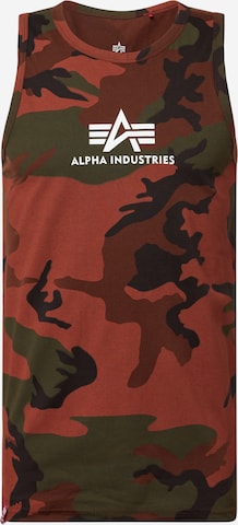 ALPHA INDUSTRIES Тениска в кафяво: отпред