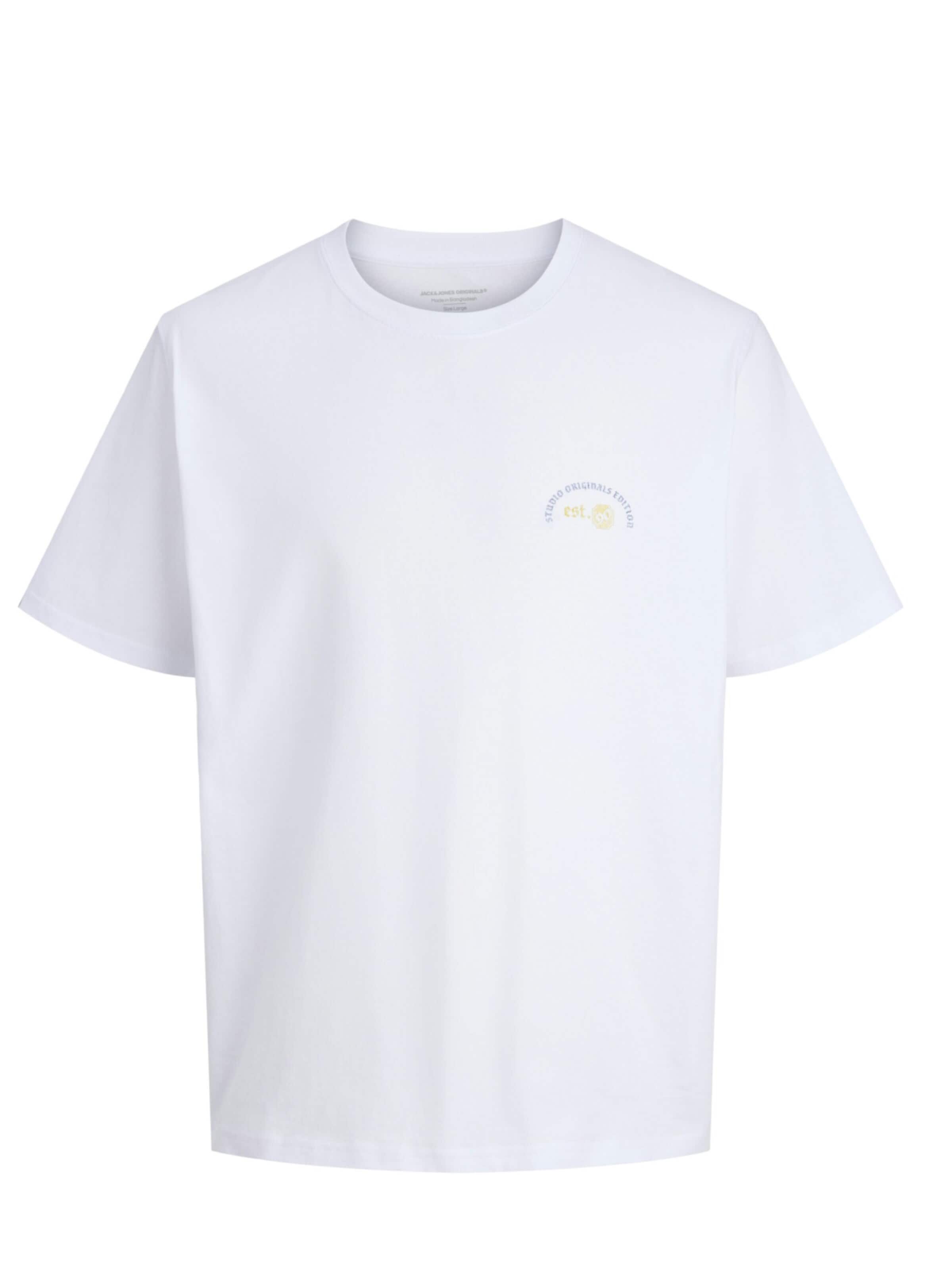 JACK & JONES Shirt 'Jack & Jones - Heren t-shirt' in Wit: voorkant